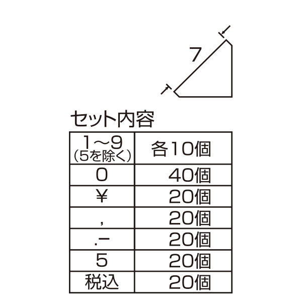 ニュープライスキューブセット M 黒/金字  プライス表示 価格表示