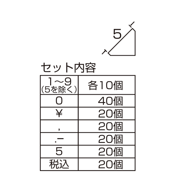 ニュープライスキューブセット S 透明/黒字  プライス表示 価格表示