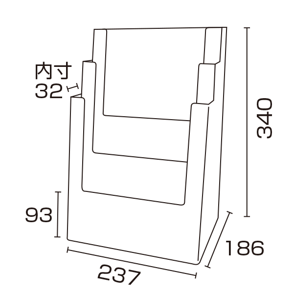 カタログホルダー 3C230 A4 3段　スタンド看板　カタログスタンド　卓上タイプ