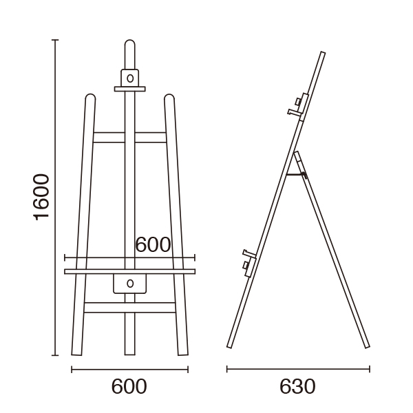 アーバンイーゼル500(ダークブラウン)　スタンド看板　イーゼルスタンド　木製イーゼル