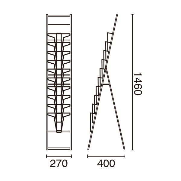 カタログスタンド A4 10段 1列　スタンド看板　マガジンラック