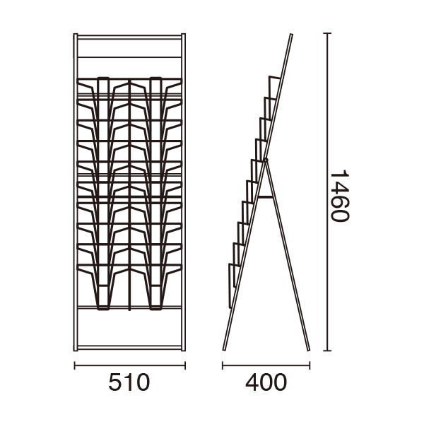 カタログスタンド A4 10段 2列　スタンド看板　マガジンラック