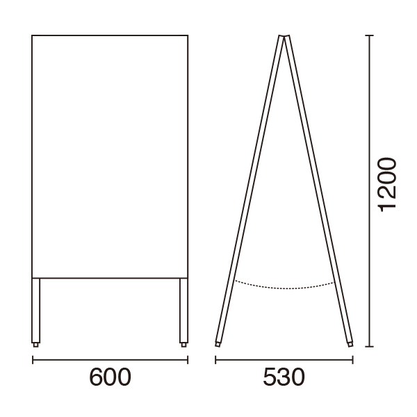 Aチョークビックタイプ(オールブラック) 店舗用品 スタンド看板 A型