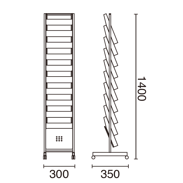 パンフレットスタンド A4 10段  1列