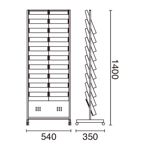 パンフレットスタンド A4 10段  2列