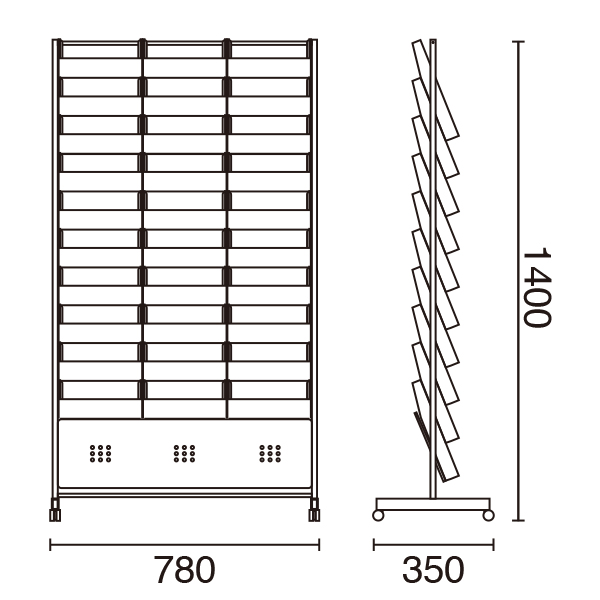 パンフレットスタンド A4 10段  3列