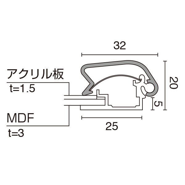 【在庫限】メディアグリップ (MG-32R) A1ハーフ ホワイト 屋内　店舗用品　販促用品　ポスターパネル　グリップ式