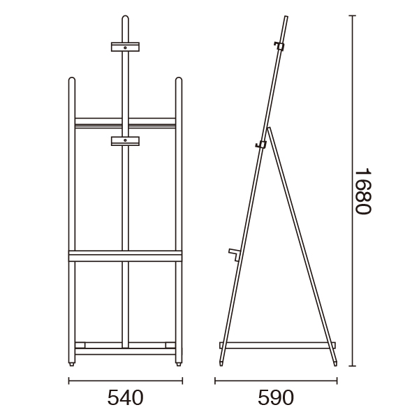 ウェイタブル木製イーゼル160  ブラック　スタンド看板　イーゼルスタンド　屋内