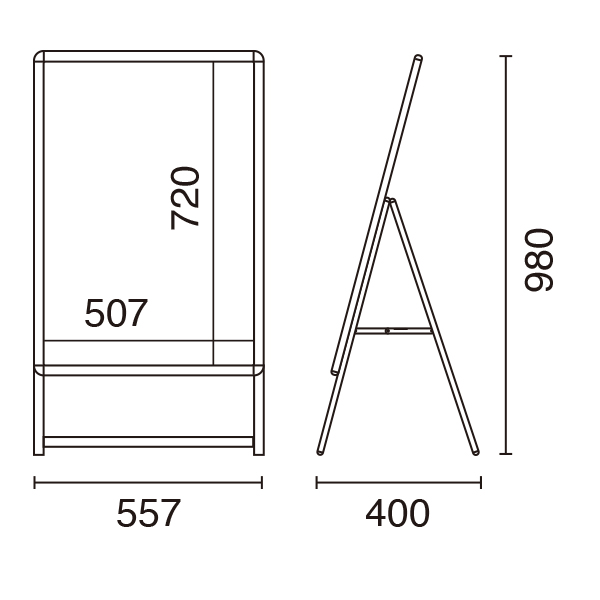 スリムグリップA B2片面 ロータイプ シルバー 屋内 A型看板　スタンド看板　a型看板　店舗用品　b2サイズ