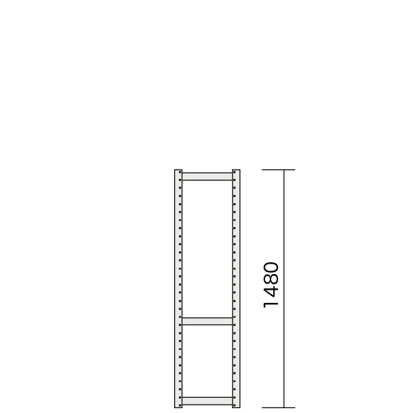 S-RACKサイドフレーム D450 H1480 クリア