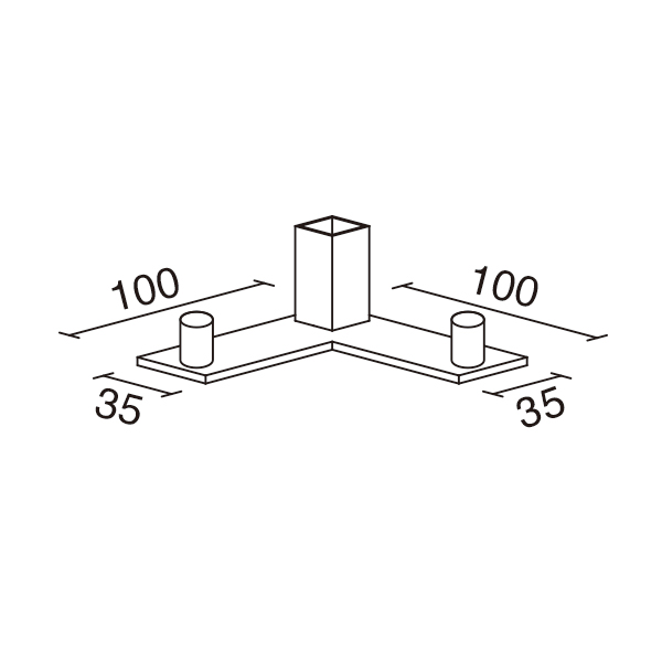 コーナーポールベース SP10-BL(クローム)