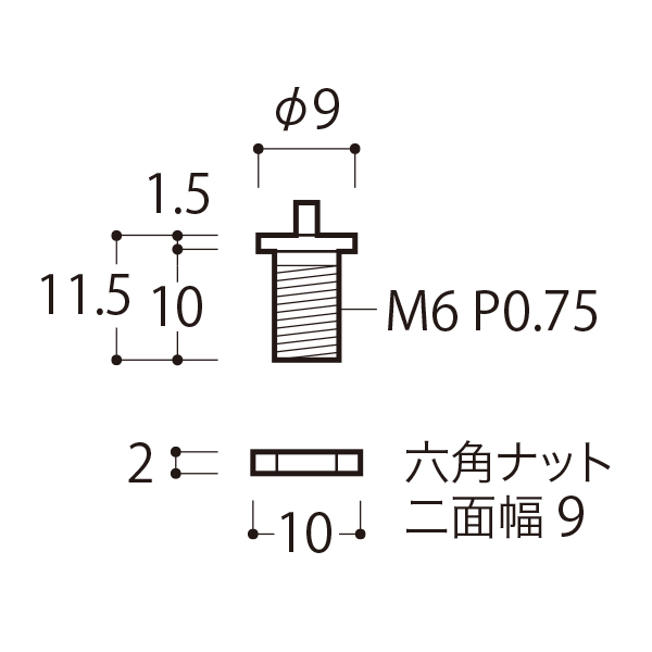 軽量用棚ロックネジSS SH-6