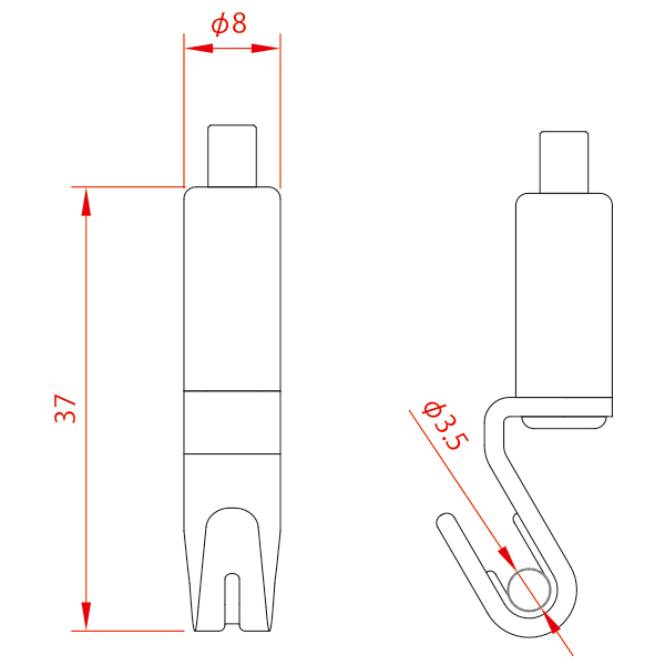 レール用パーツ フックタイプ PR-H1　店舗用品　展示用品