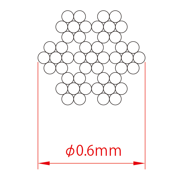 軽量専用ワイヤー(片ボール)φ0.6 L1500　店舗用品　展示用品