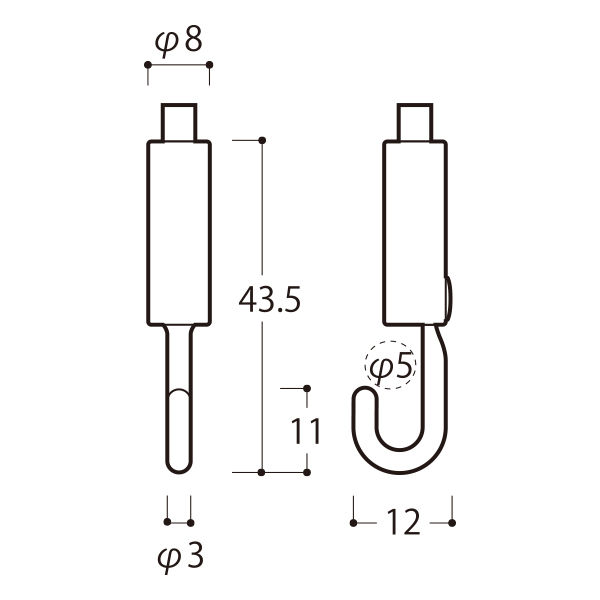 【在庫限】MH-M8 ロックフック ホワイト　店舗用品　展示用品