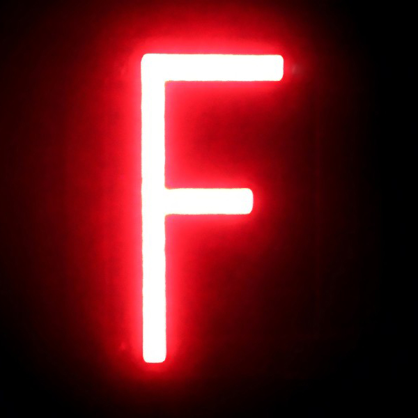 ABCブライト アルファベット F　店舗用品　販促用品　切文字　看板　LED