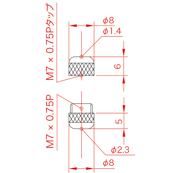 ハンディミニ下部座金 No.5 φ1×1mワイヤー付　店舗用品　展示用品