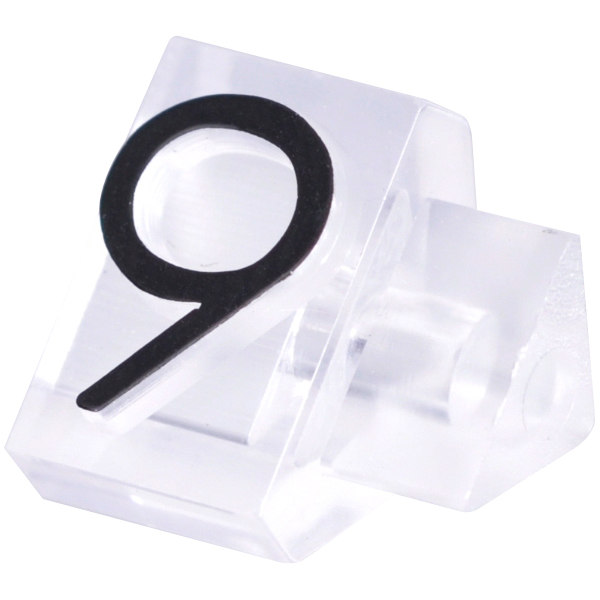ニュープライスキューブ補充用単品L用 透明/黒文字 9  プライス表示 価格表示