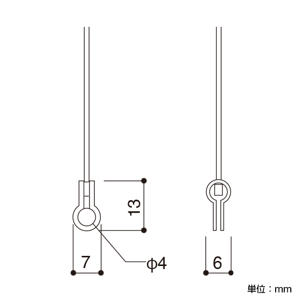 座金付きワイヤー A-03　店舗用品　展示用品