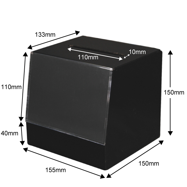 アンケートBOX ブラック　店舗用品　レジ回り用品　募金箱・アンケート箱・レシート回収箱