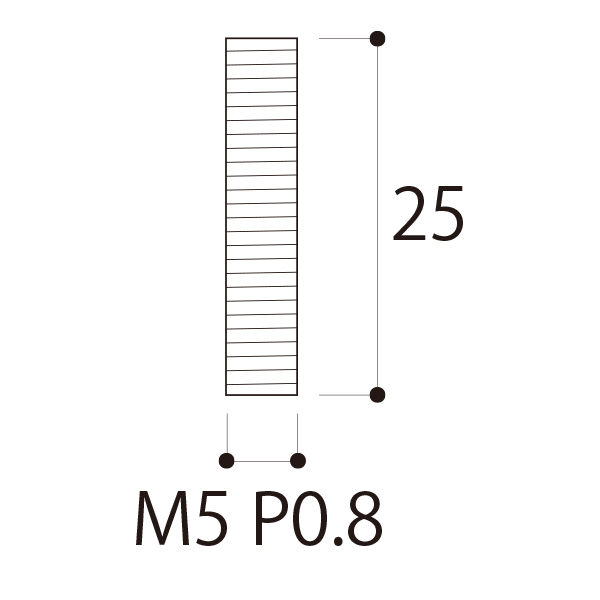 全ネジ M5×25mm　店舗用品　化粧ビス　ナット