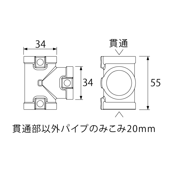 ID-614 クランパーT型 黒亜鉛メッキ