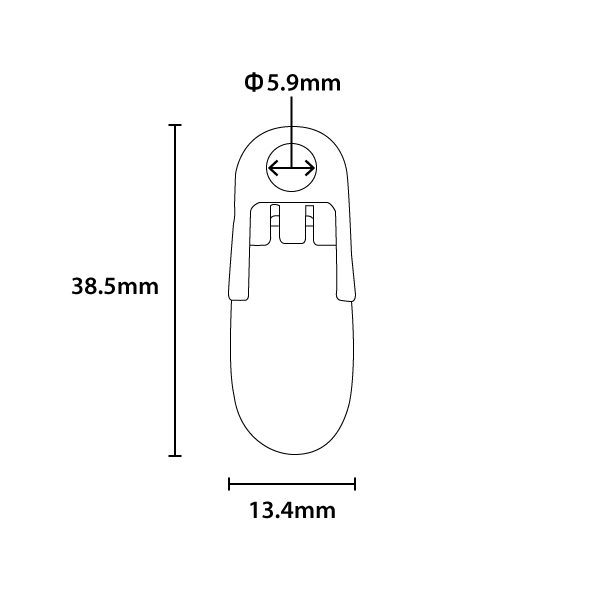 FISHクリップ F-3 (丸穴) 紐幅6mm アイボリー　運営備品　名札用パーツ　名札用クリップ