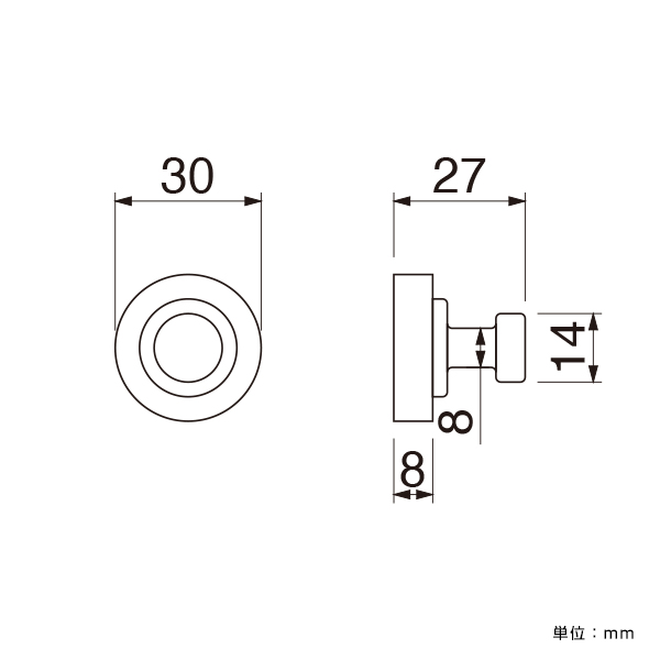 マグネットフックIタイプ レッド