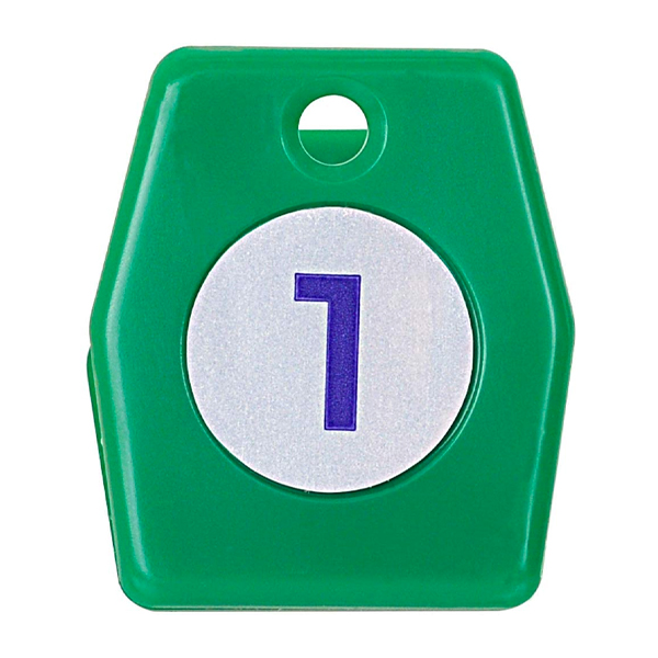 スチロールクロークチケットA型 (1～50) グリーン　店舗用品　レジ回り用品　番号札