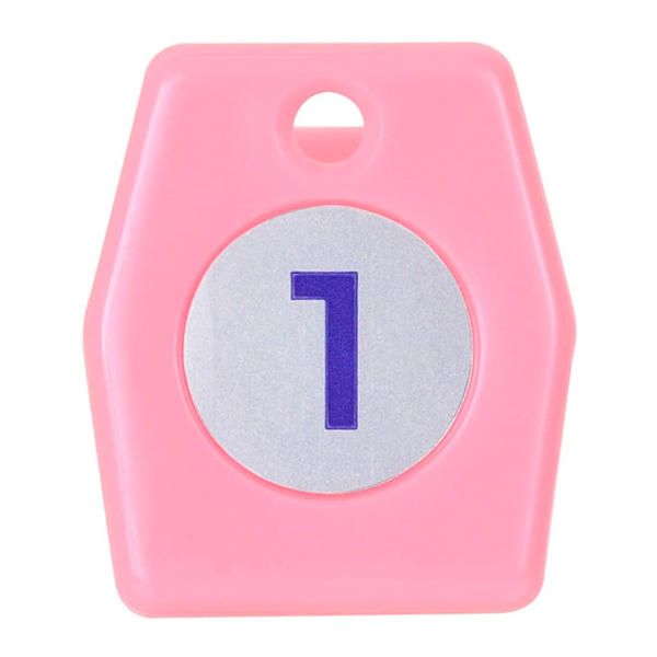 スチロールクロークチケットA型 (1～50) ピンク　店舗用品　レジ回り用品　番号札