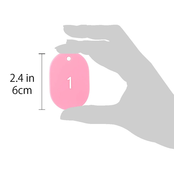スチロールクロークチケットA型 (1～50) ピンク　店舗用品　レジ回り用品　番号札