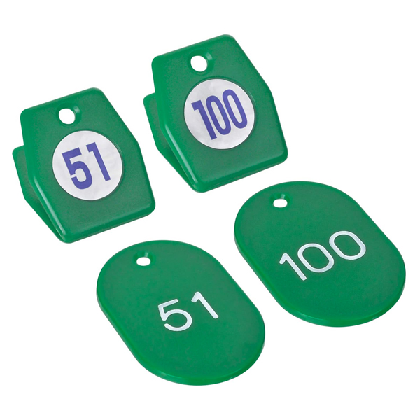 スチロールクロークチケットA型 (51～100) グリーン　店舗用品　レジ回り用品　番号札