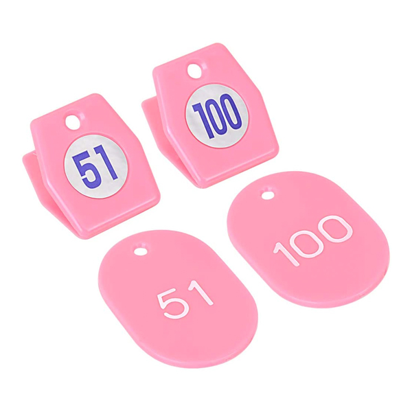 スチロールクロークチケットA型 (51～100) ピンク　店舗用品　レジ回り用品　番号札