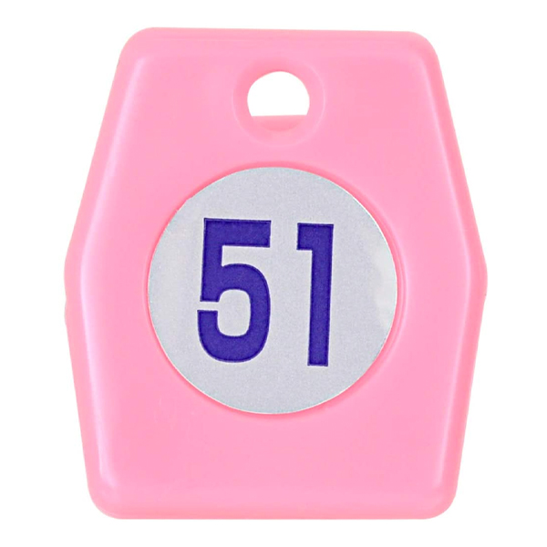 スチロールクロークチケットA型 (51～100) ピンク　店舗用品　レジ回り用品　番号札