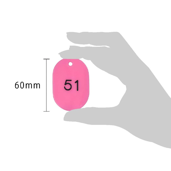 スチロール番号札 大 51～100 ピンク　番号札　小判札　整理券