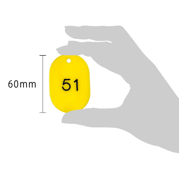 スチロール番号札 大 51～100 イエロー　番号札　小判札　整理券