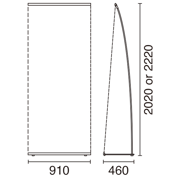 ニューLバナースタンド Ver2 片面  W900　店舗用品　販促用品　展示会　セミナー会場　バックボード　インタビューボード