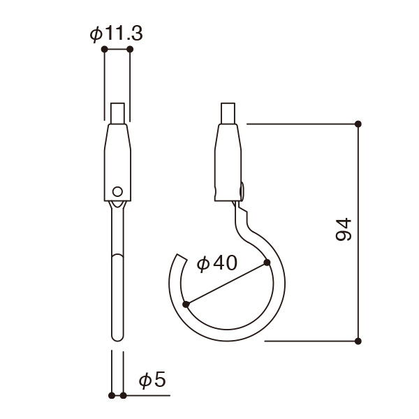 ワイヤー用フック　APH-65　店舗用品　展示用品