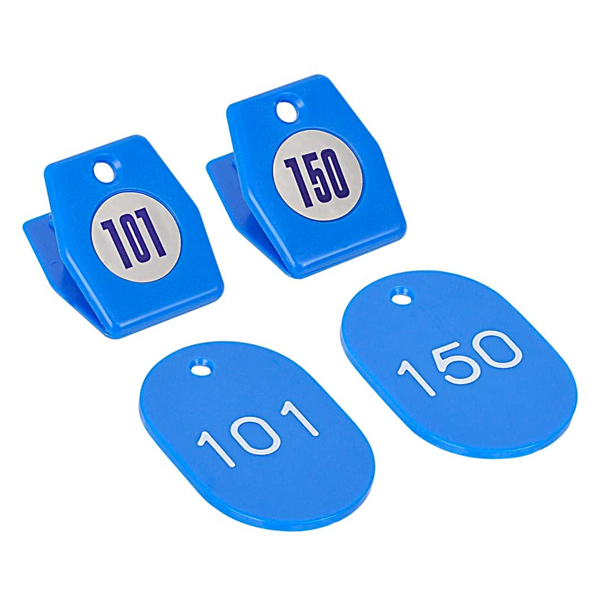 スチロールクロークチケットA型(101～150) 青　店舗用品　レジ回り用品　番号札