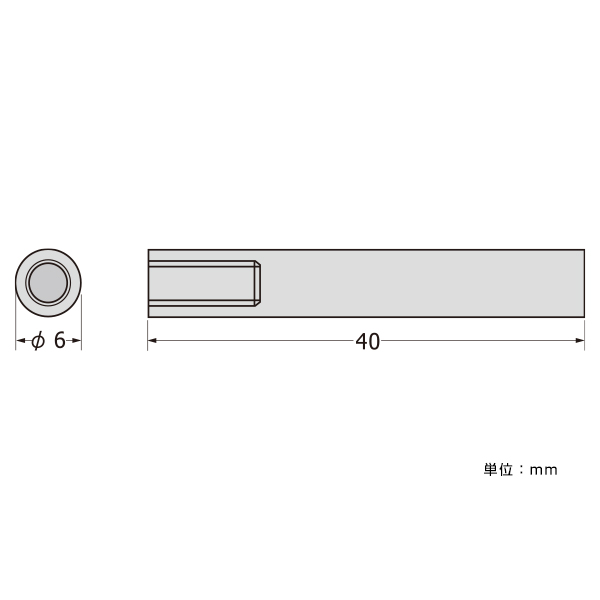 パネルフィクス バー φ6-40 片ナット　店舗用品　スカルプス