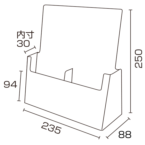 カタログホルダー 2C112 A4 3ッ折 2列　スタンド看板　カタログスタンド　卓上タイプ