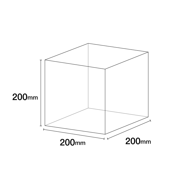 アクリルBOX 5面体（クリア）200角 店舗用品 演出・ディスプレイ什器