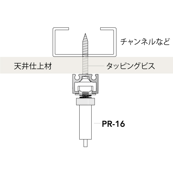 PR-1CN-BLレール(16mm幅)L3000ブラック