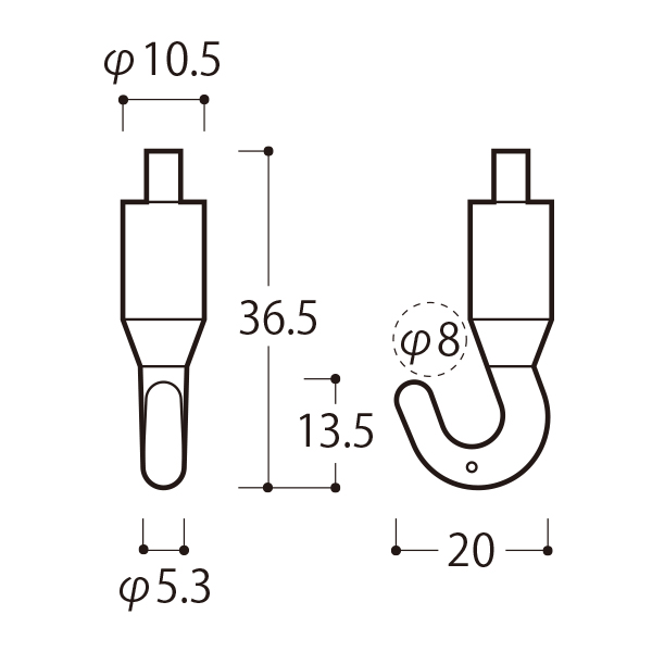 ロックフック  PR-24A ブラック 店舗用品 展示用品