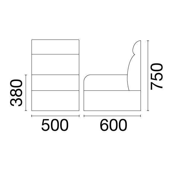 ボックスソファ W500