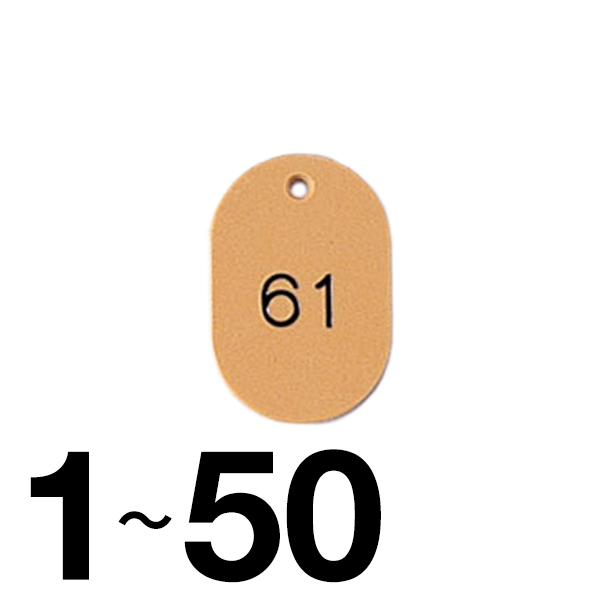 小判型No.入 CP-20 1～50 ブラウン 番号札 整理券