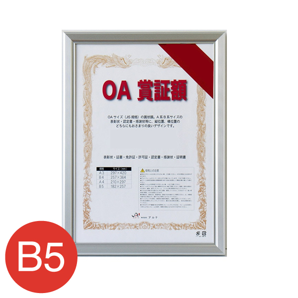 OAS-VL-B5-SV    レジェーロOA賞証額 B5 シルバー