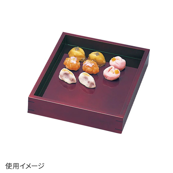 44122  溜塗菓子番重 小