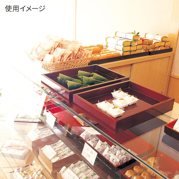 44121  溜塗菓子番重 中