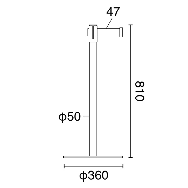 ベルトパーティションSUS-3 青 H81cm（組立済）　店舗用品　展示会　イベント　仕切り　誘導